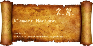 Klement Mariann névjegykártya