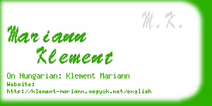 mariann klement business card